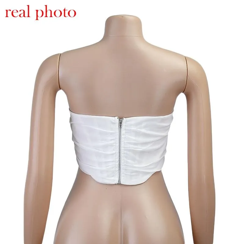 Sleeveless Fashion Strapless Bustier Corset Crop Tops Female