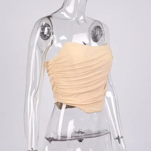 Sleeveless Fashion Strapless Bustier Corset Crop Tops Female