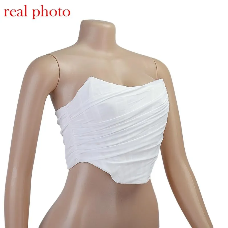 Sleeveless Fashion Strapless Bustier Corset Crop Tops Female