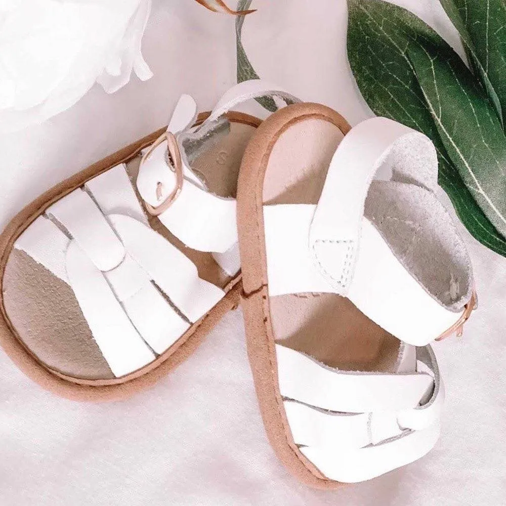 Snow White Weave Leather Baby Sandal