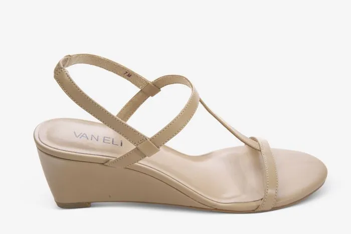 The T-Strap Perfect Wedge Sandal in Taupe