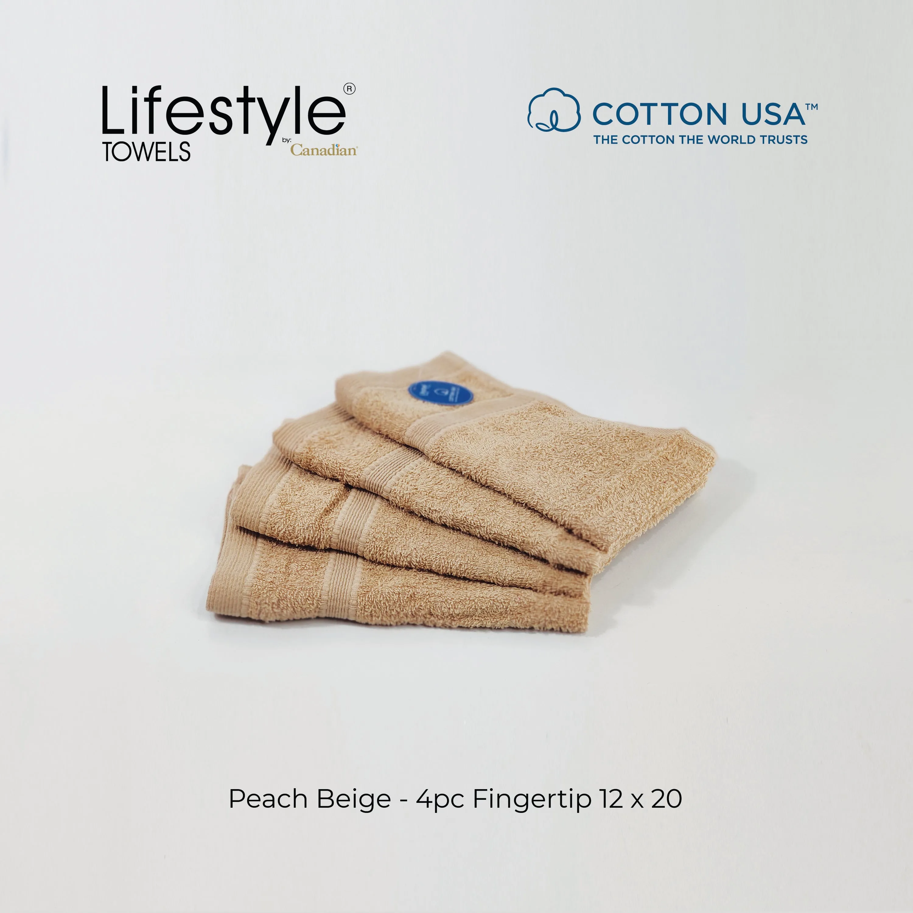 USA Cotton Towel 4pc. Fingertip 12x20' (1111)