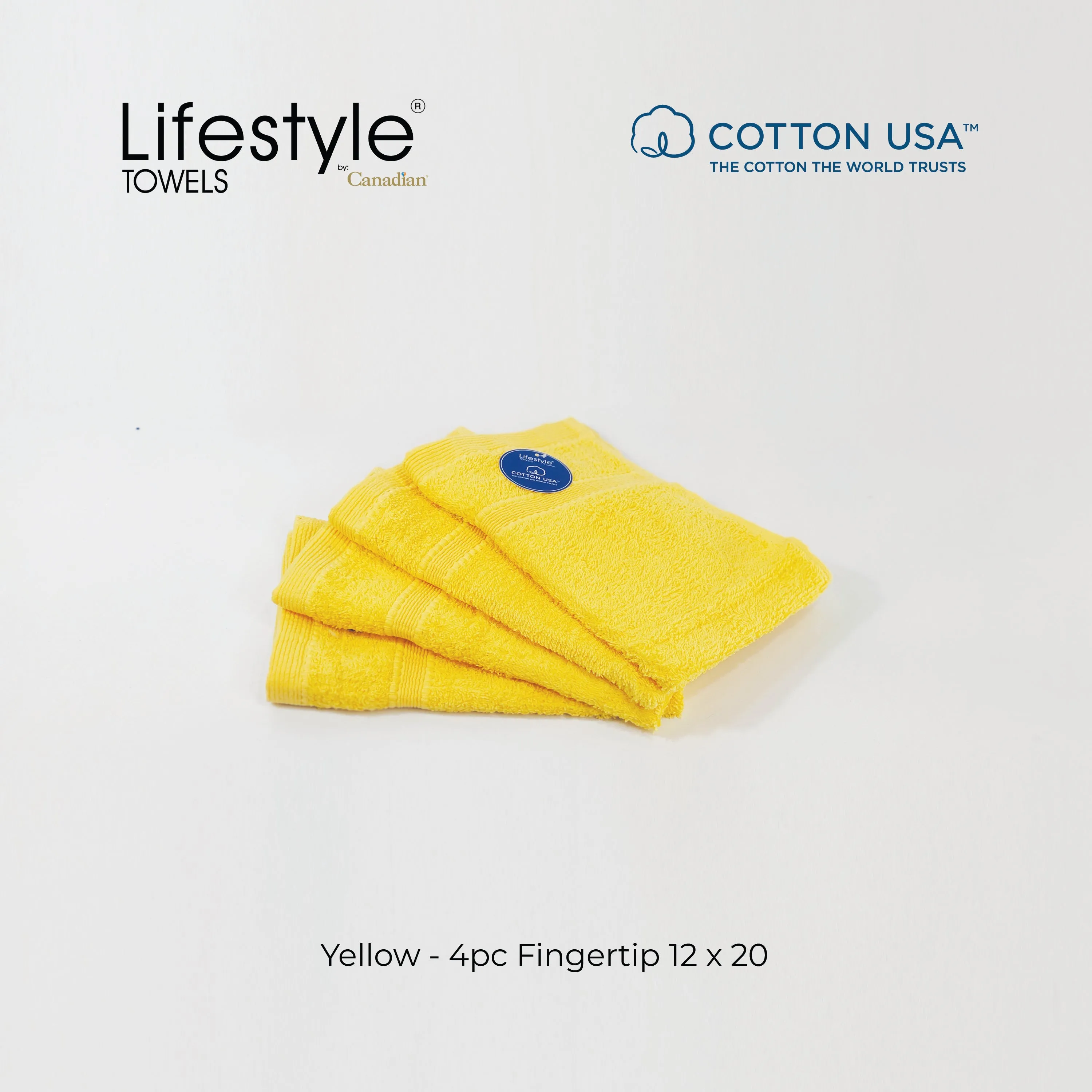 USA Cotton Towel 4pc. Fingertip 12x20' (1111)