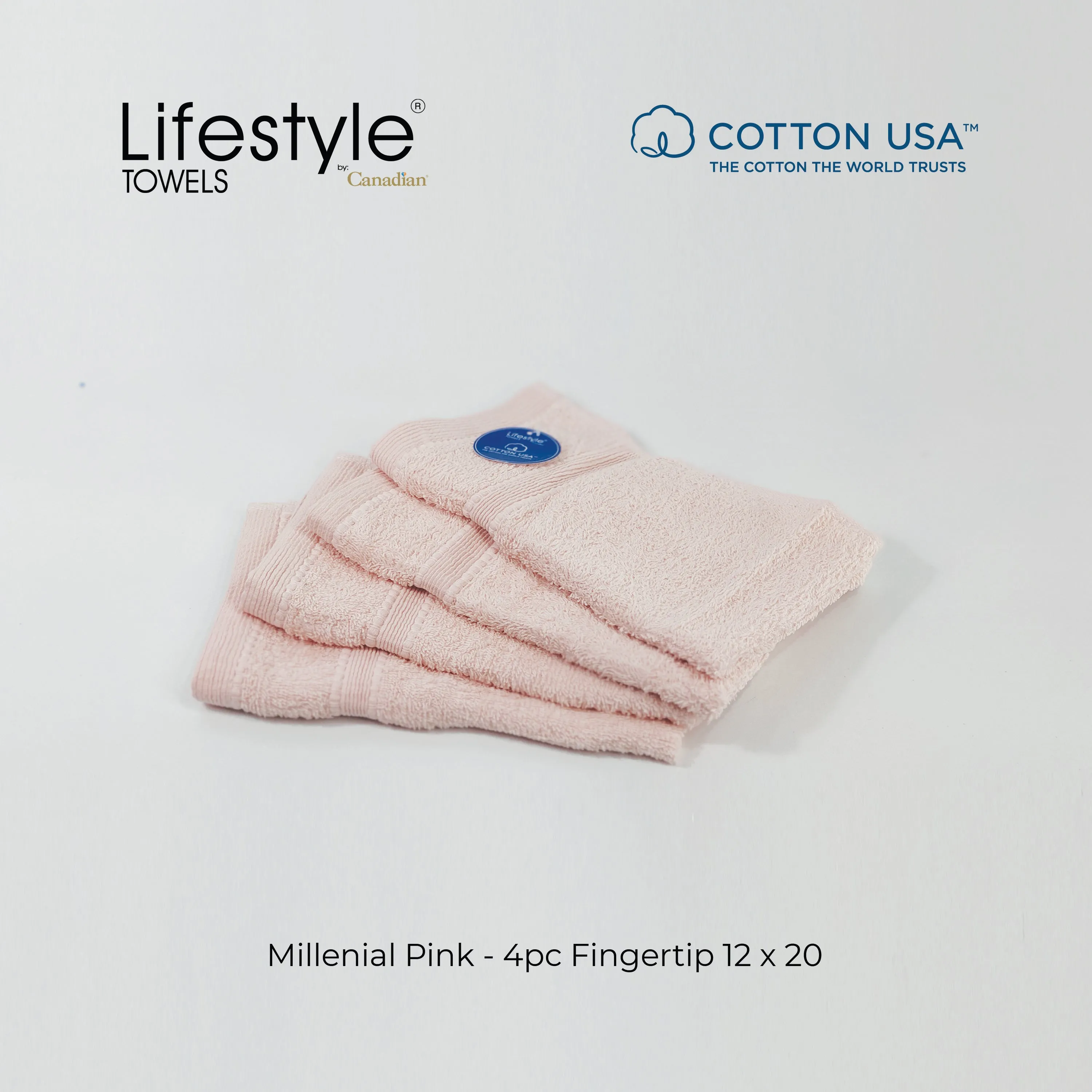 USA Cotton Towel 4pc. Fingertip 12x20' (1111)