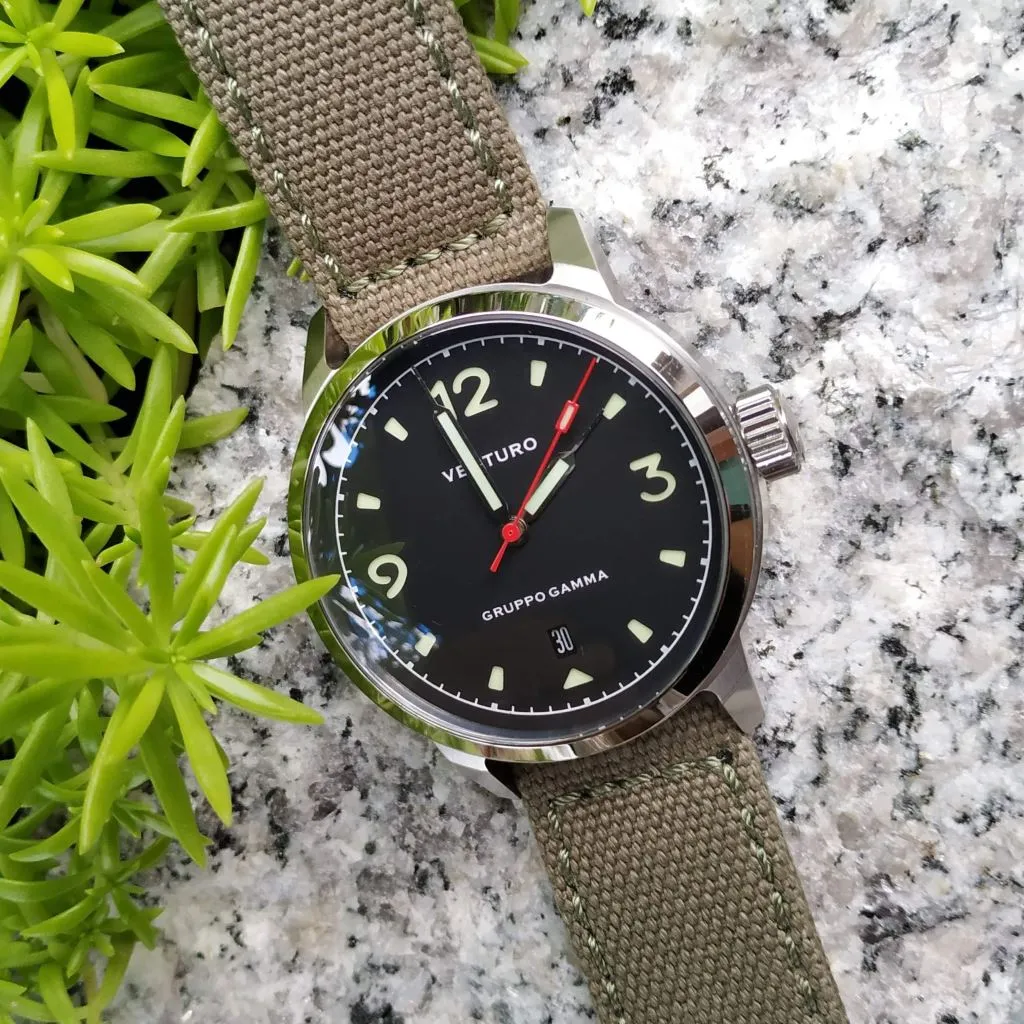 Venturo Field Watch #1 by&nbsp;Gruppo&nbsp;Gamma - Black&nbsp;Dial