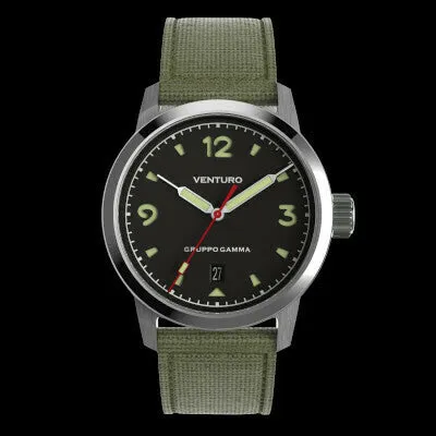 Venturo Field Watch #1 by&nbsp;Gruppo&nbsp;Gamma - Black&nbsp;Dial