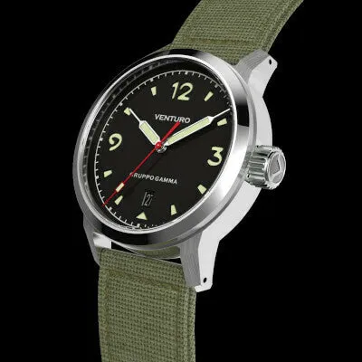 Venturo Field Watch #1 by&nbsp;Gruppo&nbsp;Gamma - Black&nbsp;Dial