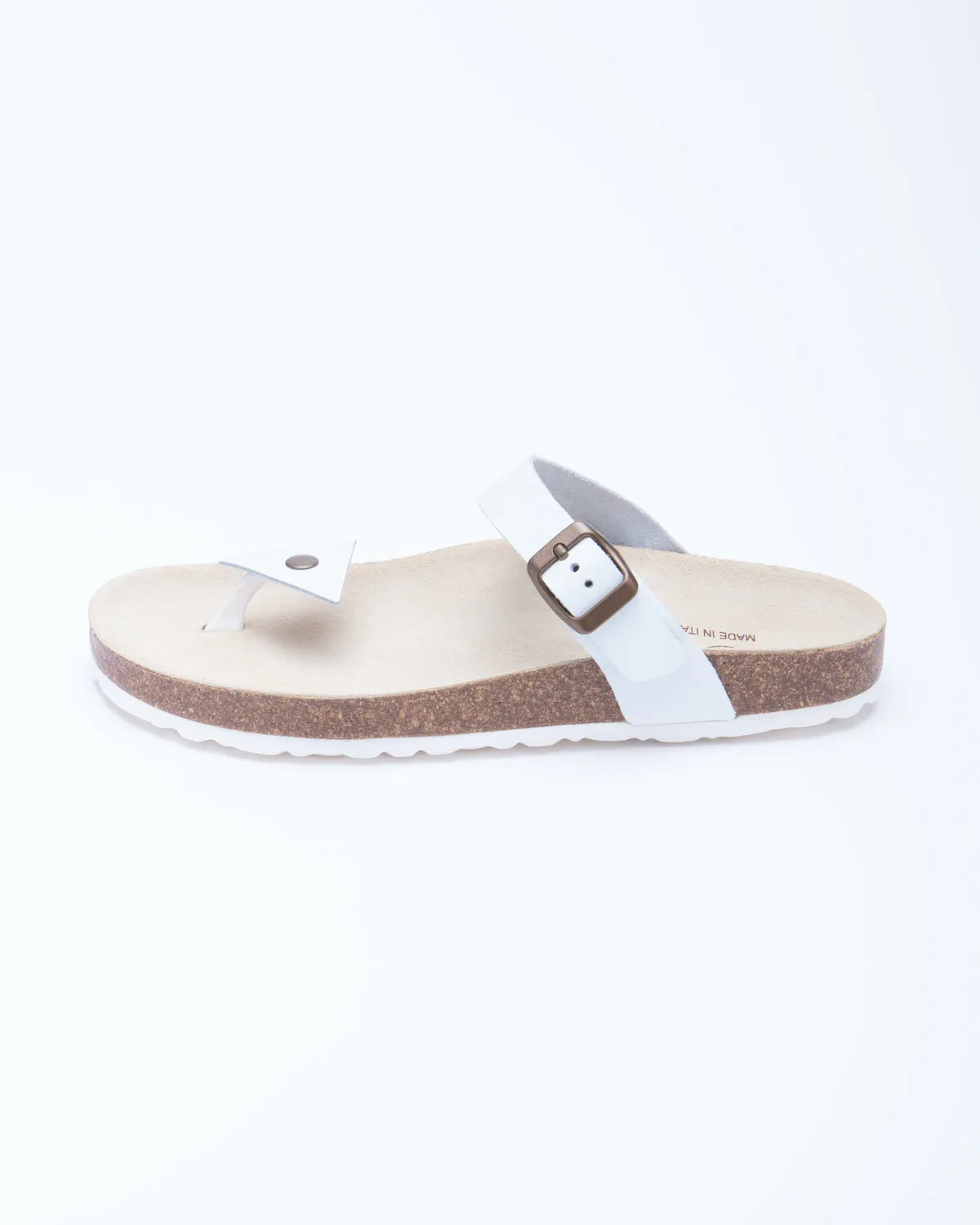 Women's Manu Triangle Sandal White Leather