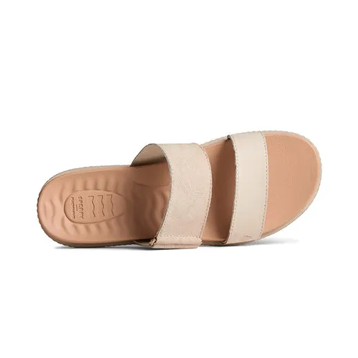 Women's Waveside PLUSHWAVE Palm Embossed Slide Sandal White (STS88634)