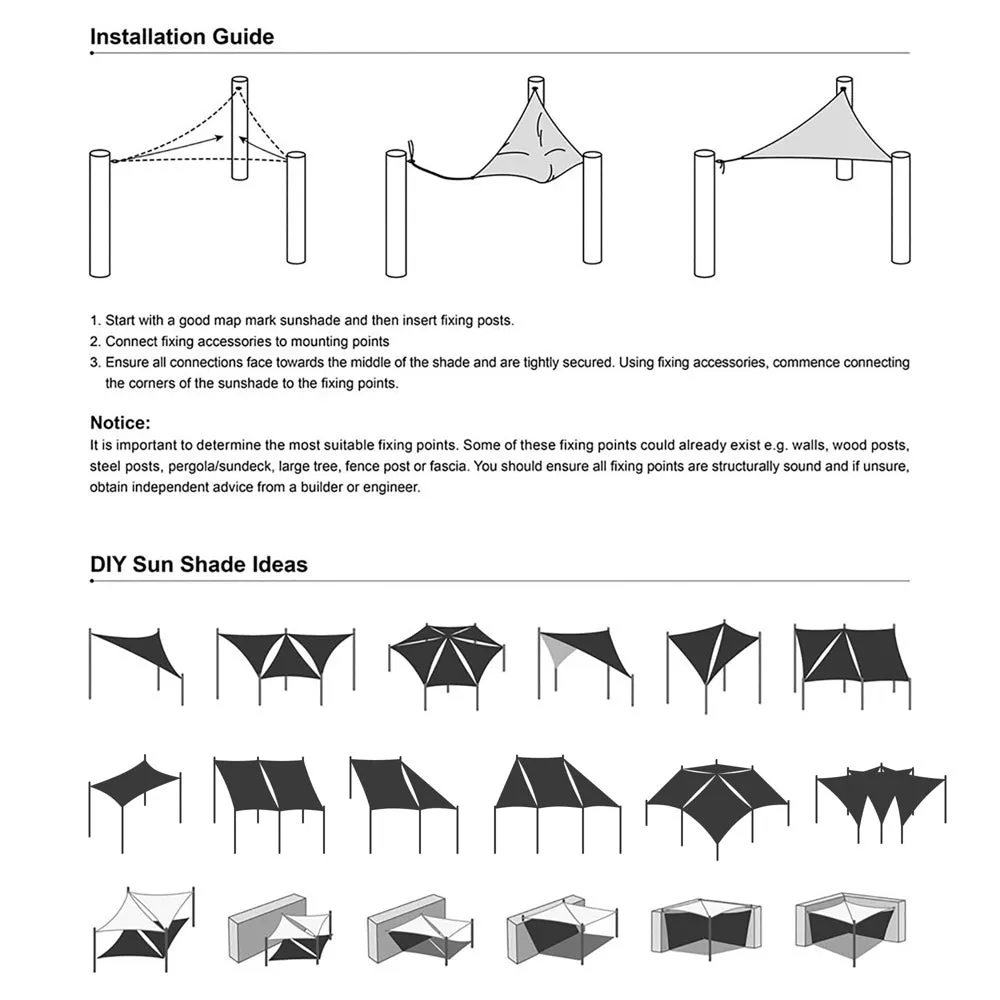 Yescom Patio Rectangle Sun Sail Shade Canopy 7ftx13ft