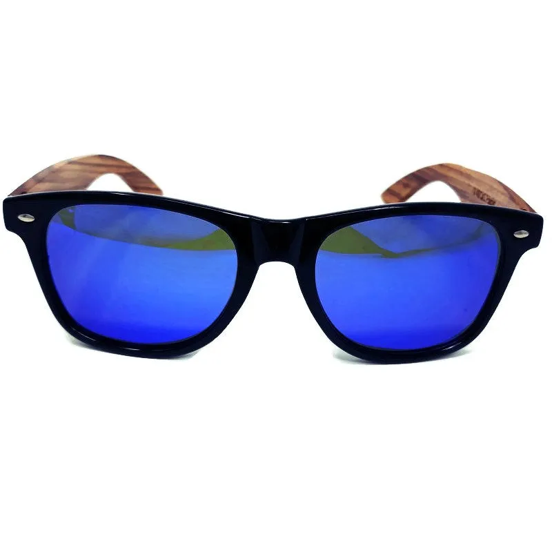 Zebrawood Blue Polarized Sunglasses with Case