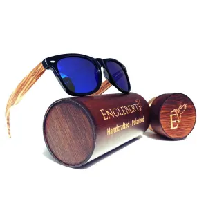 Zebrawood Blue Polarized Sunglasses with Case